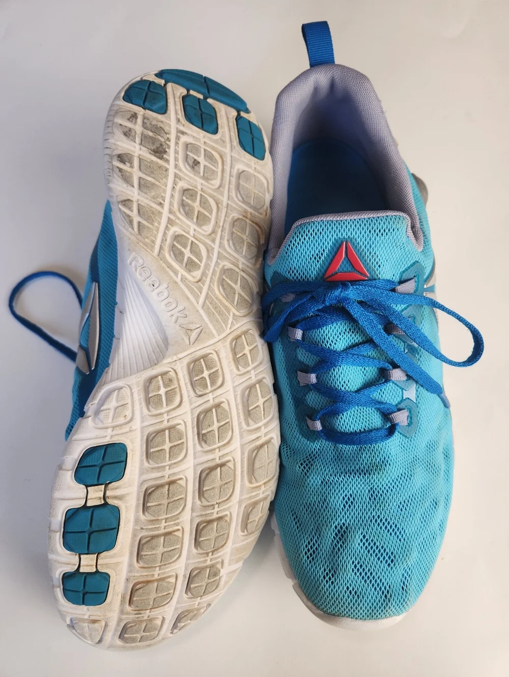 Reebok Zpump Women's Blue Mesh Lace Up Low Top Running Sneaker Shoes Size 8.5